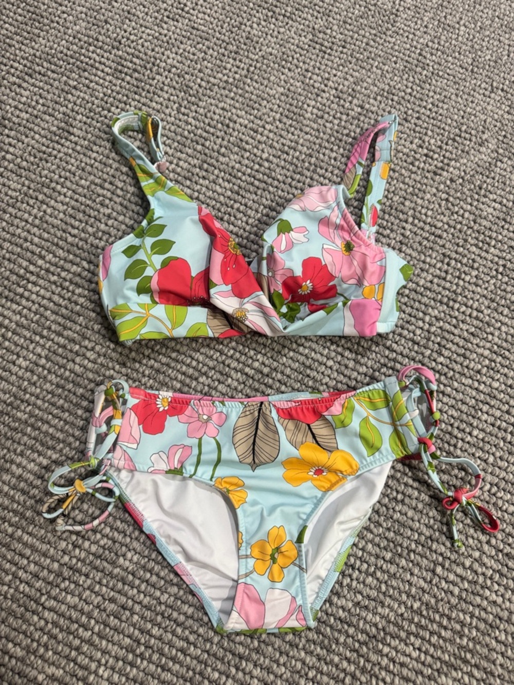 VENUS Floral Bikini Set in Light Blue, Pink, Red, Yellow